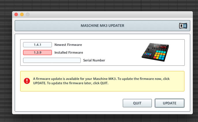 MASCHINE mk3 firmwareupdate