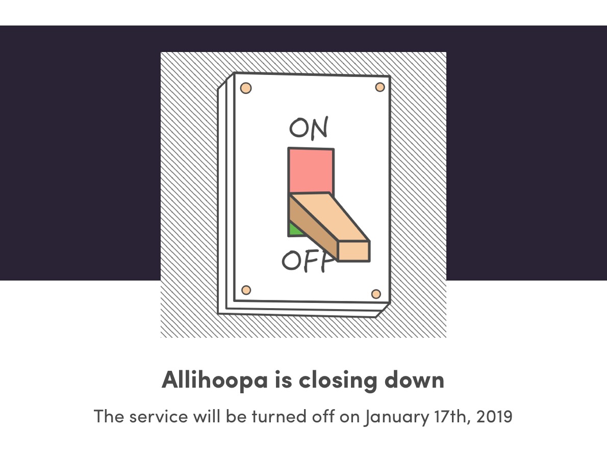 Allihoopa is closing down