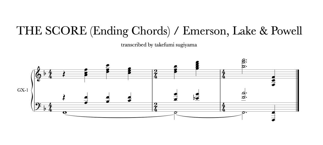Emerson, Lake & Powell - THE SCORE Ending Chords